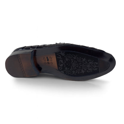 BROWN WOVEN PURE LEATHER