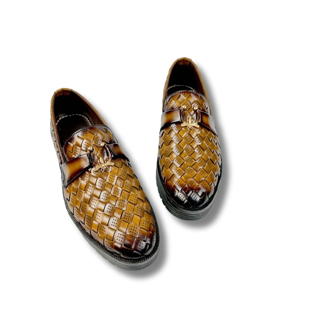 BRAIDED LIGHT BROWN LOAFER