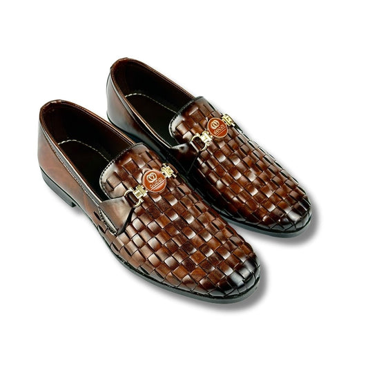 BRAIDED DARK BROWN LOAFER