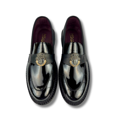 BILLIONAIRE BLACK HIGHSOLE LOAFER