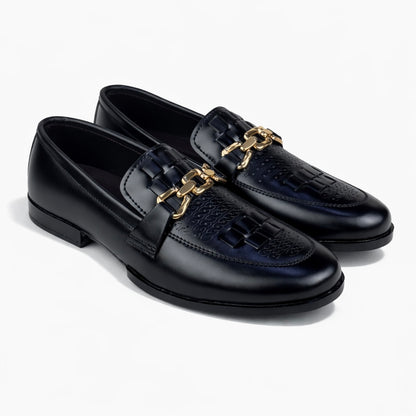 BLACK PRINTED LOAFER