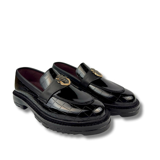 BILLIONAIRE BLACK HIGHSOLE LOAFER