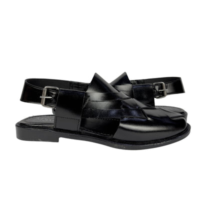 BLACK STRAP LEATHER PESHAWRI SANDAL