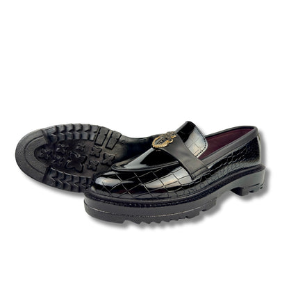 BILLIONAIRE BLACK HIGHSOLE LOAFER