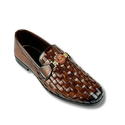 BRAIDED DARK BROWN LOAFER