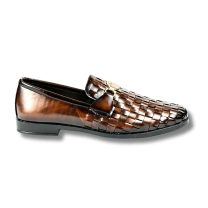 BRAIDED DARK BROWN LOAFER