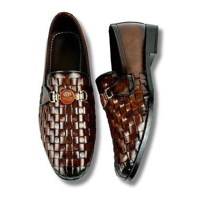 BRAIDED DARK BROWN LOAFER