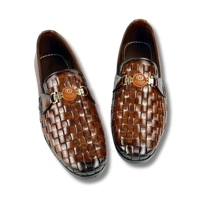 BRAIDED DARK BROWN LOAFER