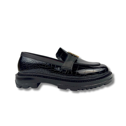 BILLIONAIRE BLACK HIGHSOLE LOAFER