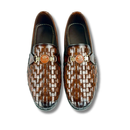 BRAIDED DARK BROWN LOAFER
