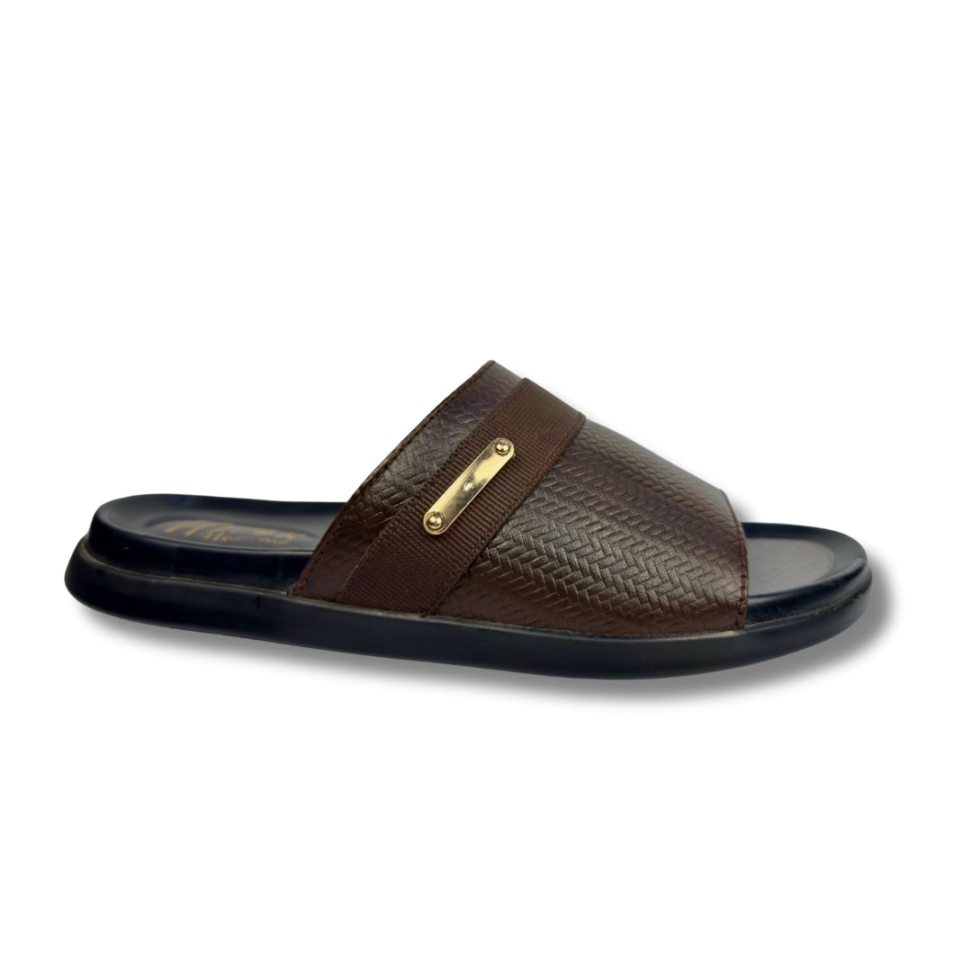 Crosby - Men's Dark Brown Calf Leather Slipper