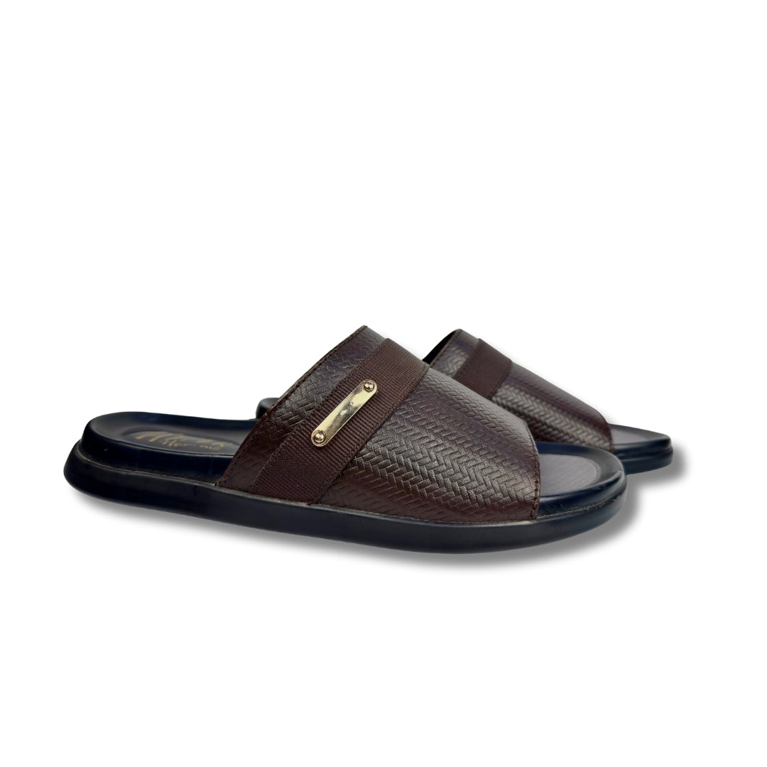 Crosby - Men's Dark Brown Calf Leather Slipper