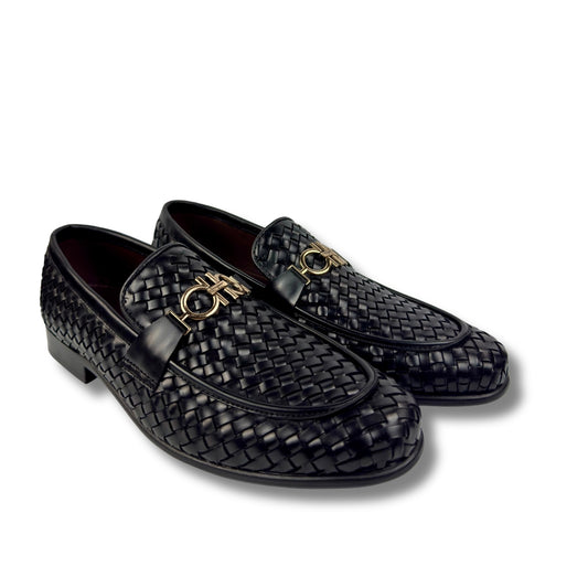 BLACK WOVEN LOAFER