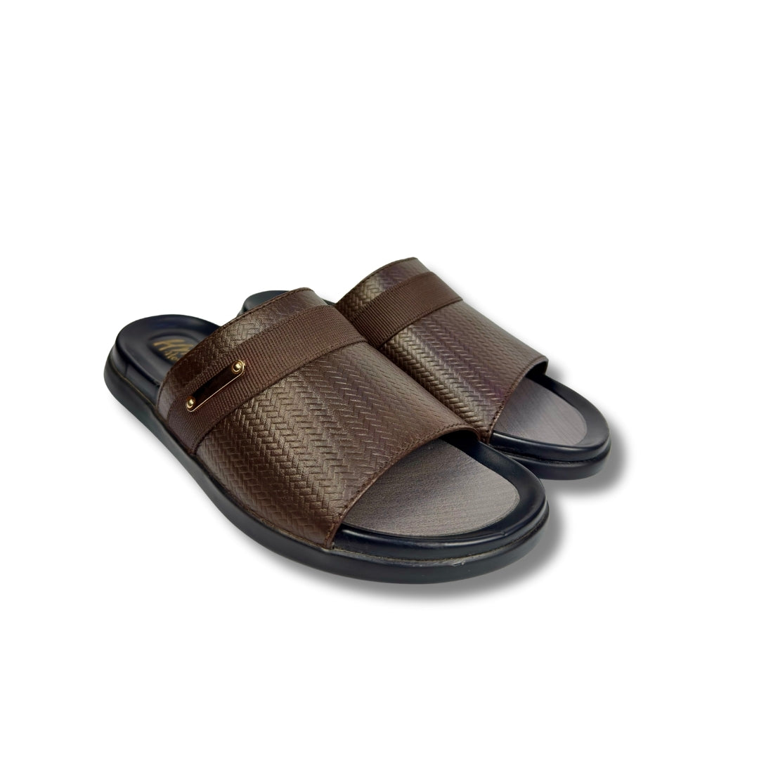 Crosby - Men's Dark Brown Calf Leather Slipper
