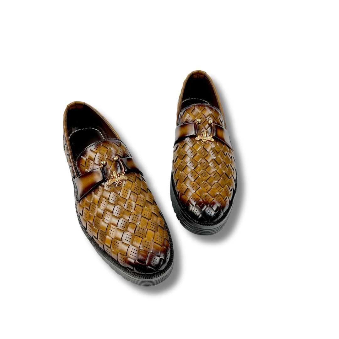 BRAIDED LIGHT BROWN LOAFER