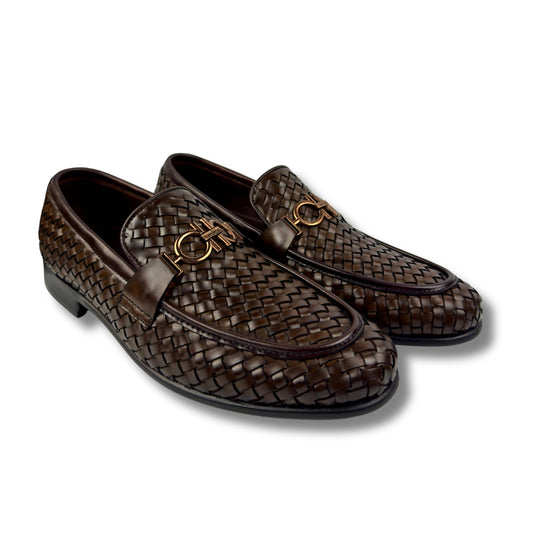 BROWN WOVEN LOAFER