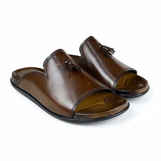 BROWN TASSEL SLIPPER