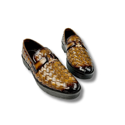 BRAIDED LIGHT BROWN LOAFER