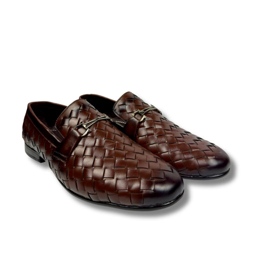 BROWN BRAIDED LOAFER