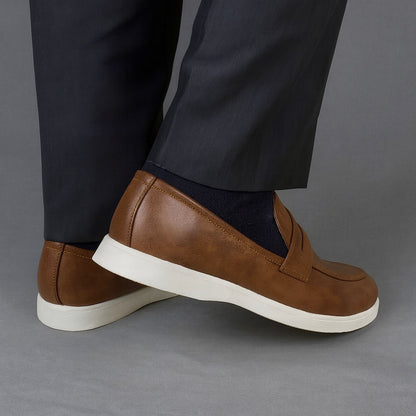 BROWN MENS MEDICATED SUED LOAFER