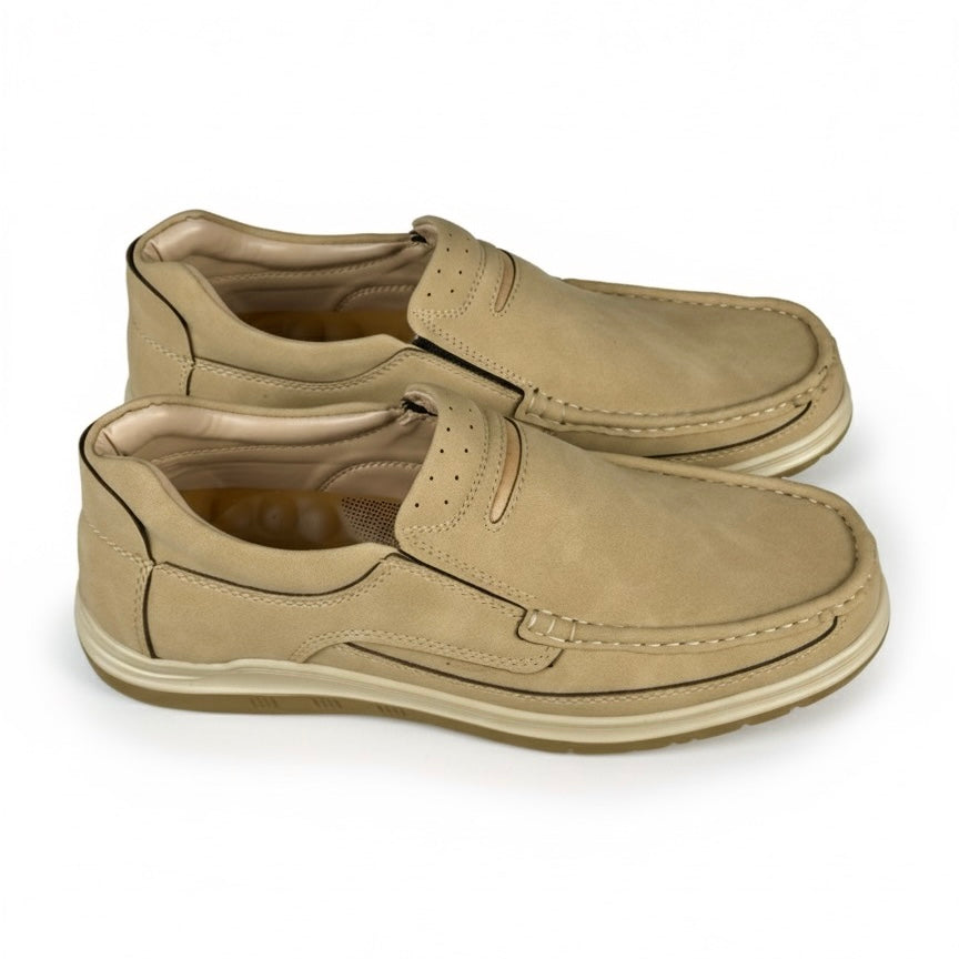CREAM MEDICATED SOFT LEATHER LOAFER