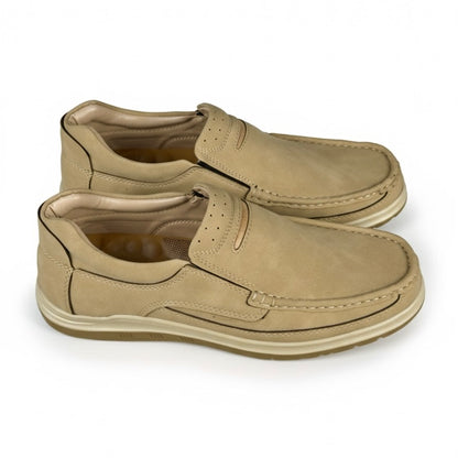 CREAM MEDICATED SOFT LEATHER LOAFER