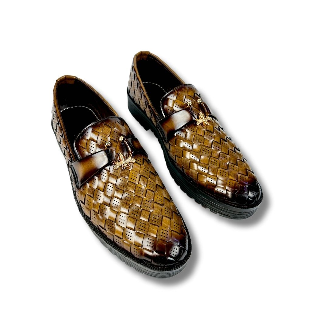 BRAIDED LIGHT BROWN LOAFER