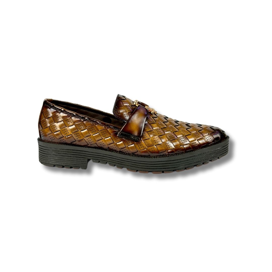 BRAIDED LIGHT BROWN LOAFER