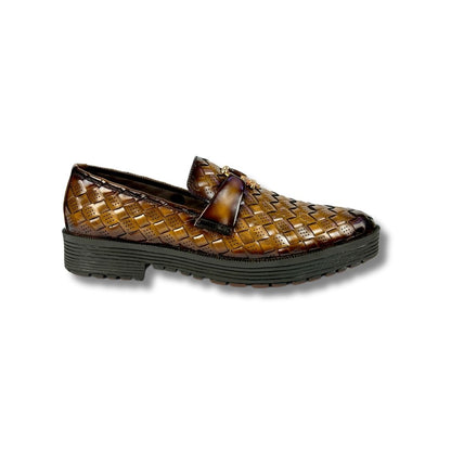 BRAIDED LIGHT BROWN LOAFER