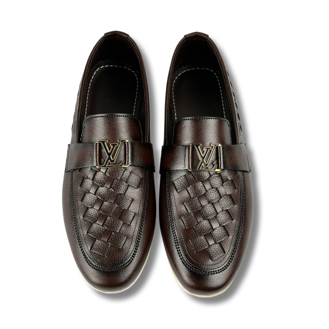 BROWN BRAIDED LOAFER