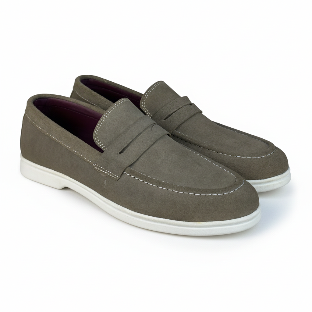 STONE-BEIGE PURE SUEDE LEATHER