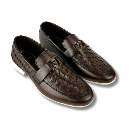 BROWN BRAIDED LOAFER