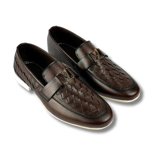 BROWN BRAIDED LOAFER