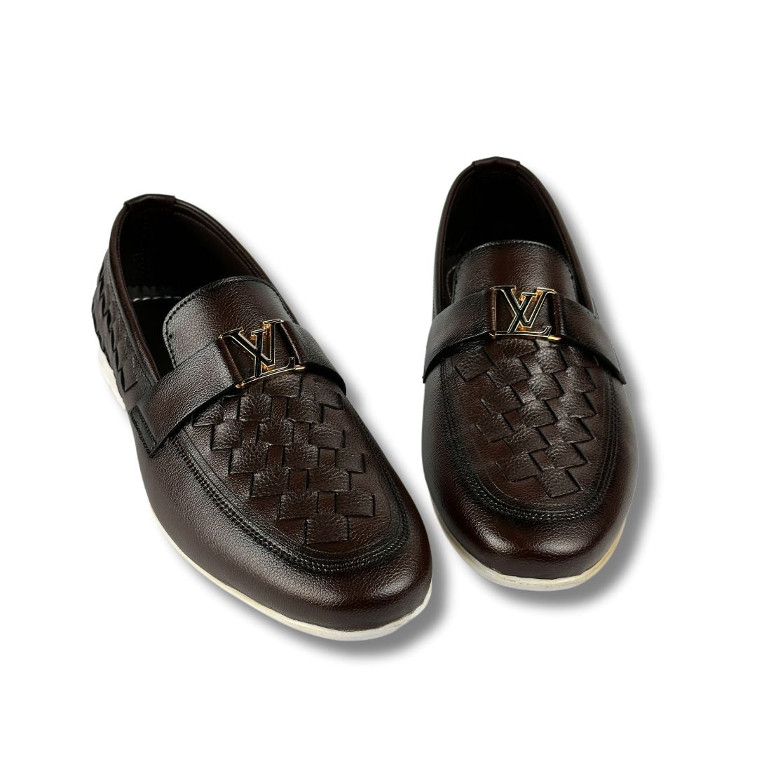 BROWN BRAIDED LOAFER