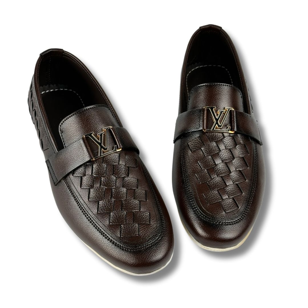 BROWN BRAIDED LOAFER