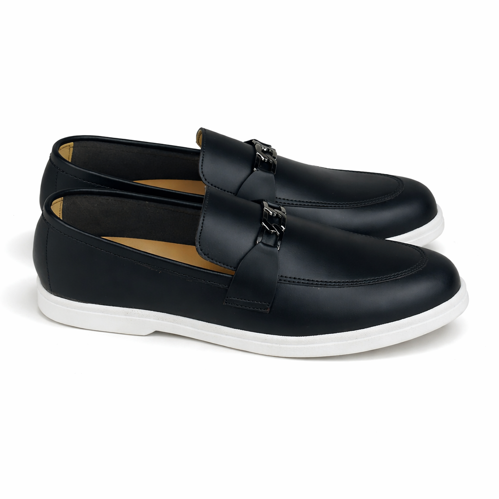 BLACK BUCKLE MEDICATED LOAFER