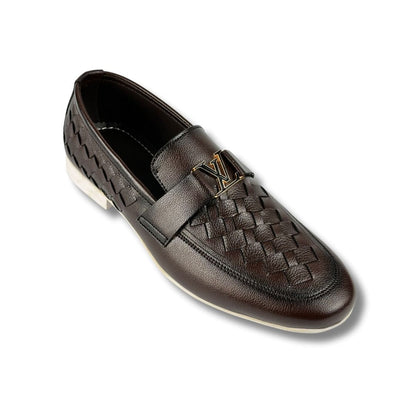 BROWN BRAIDED LOAFER