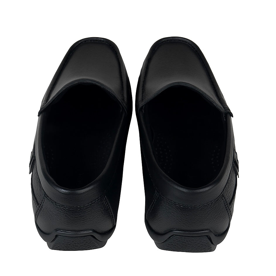 BLACK MEDICATED SOFT LEATHER LOAFER