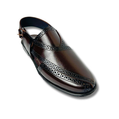 BROWN LEATHER PASHAWRI SANDAL