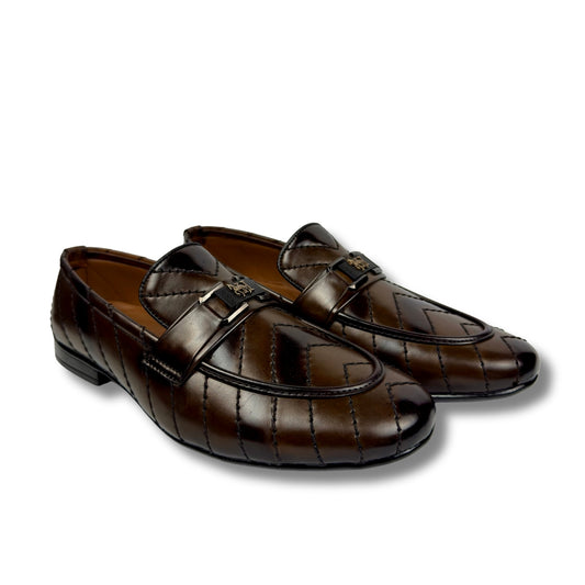 BROWN STICHED LOAFER