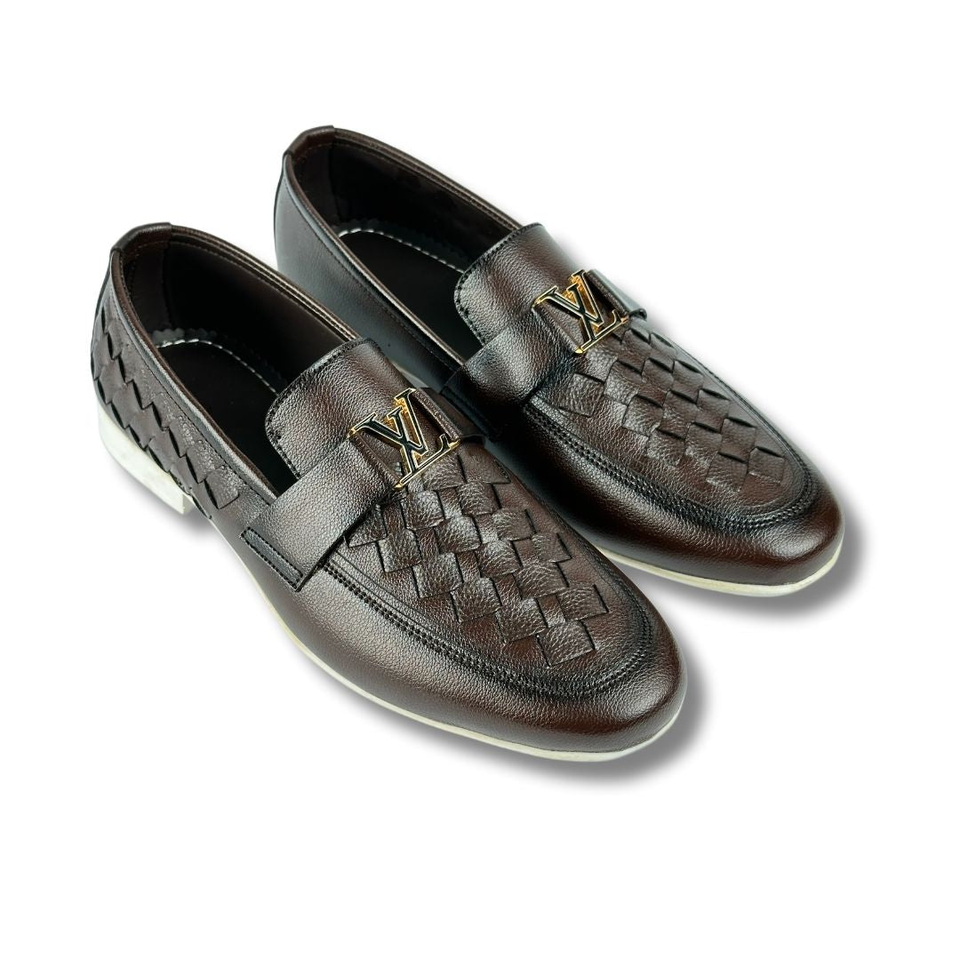 BROWN BRAIDED LOAFER