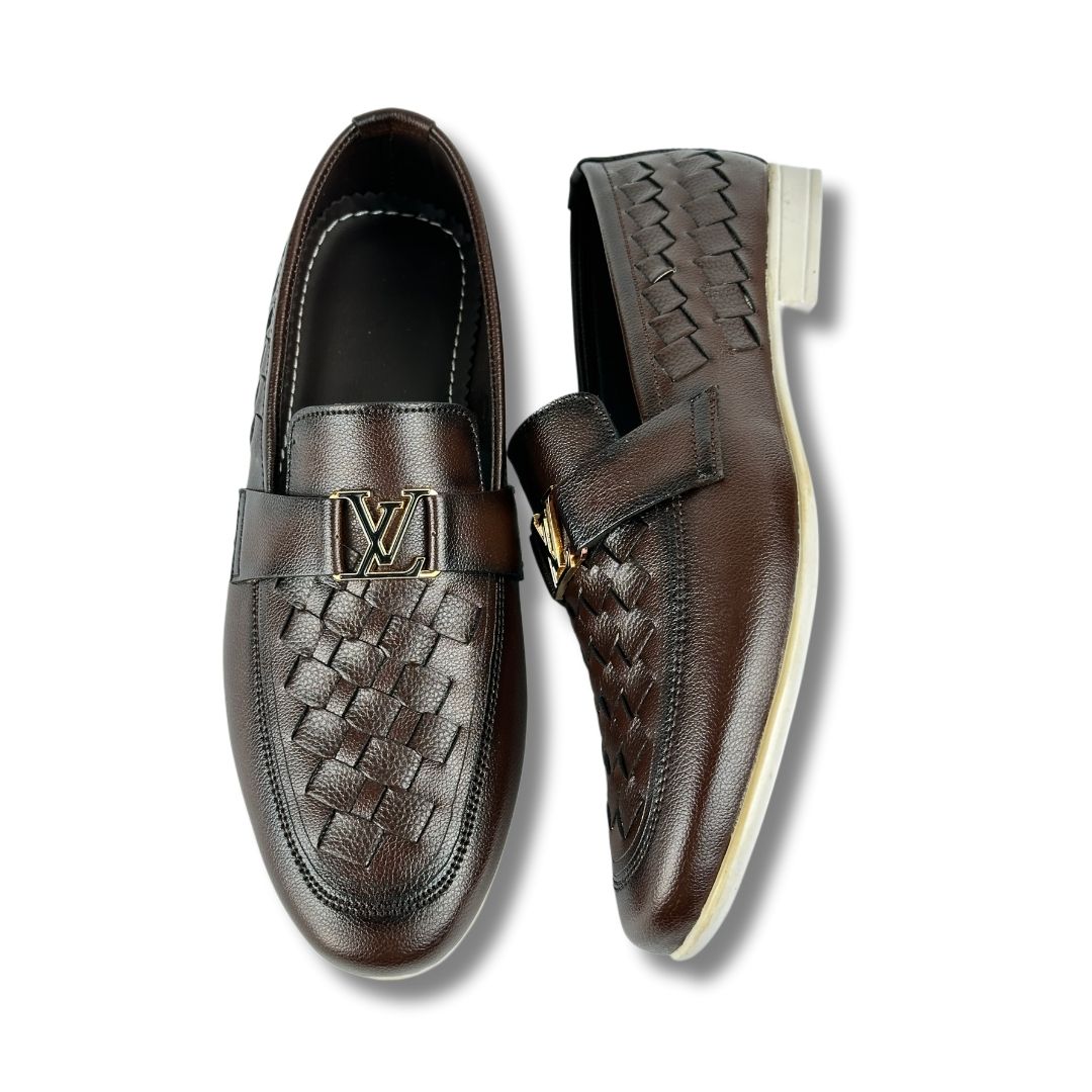 BROWN BRAIDED LOAFER