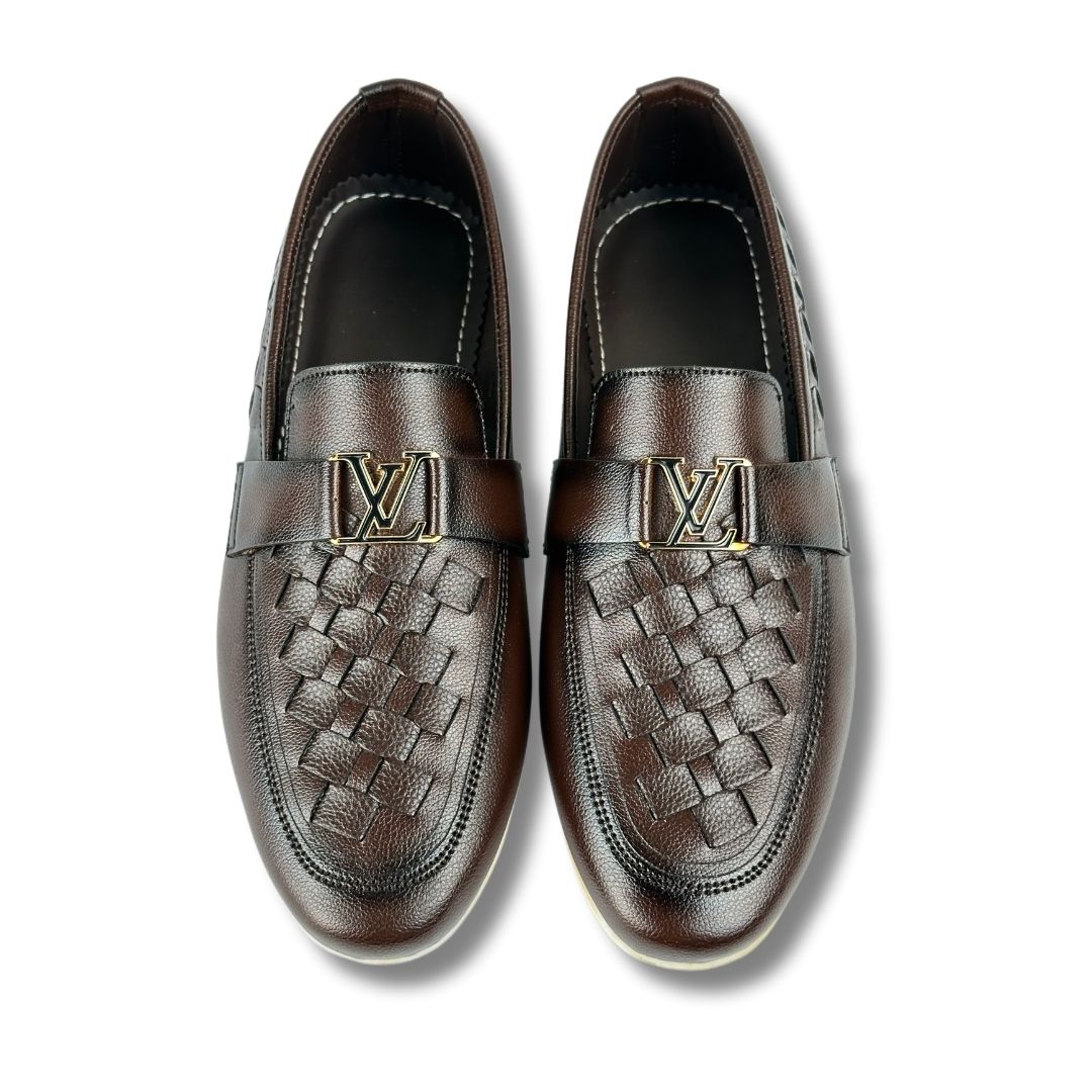 BROWN BRAIDED LOAFER
