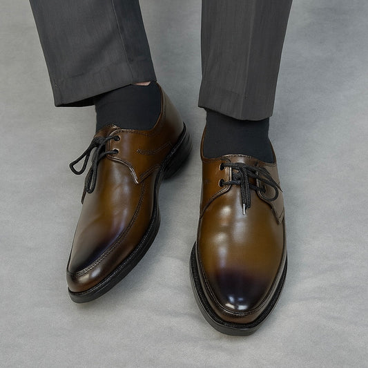 BROWN LACED-UP FORMAL LOAFER