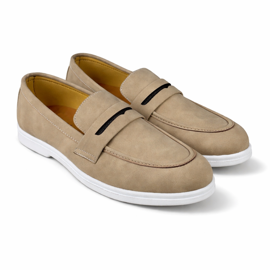 CREAM NUBUCK SUEDE MEDICATED LOAFER