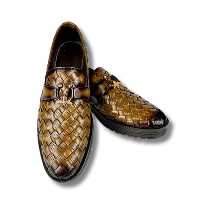 BRAIDED LIGHT BROWN LOAFER