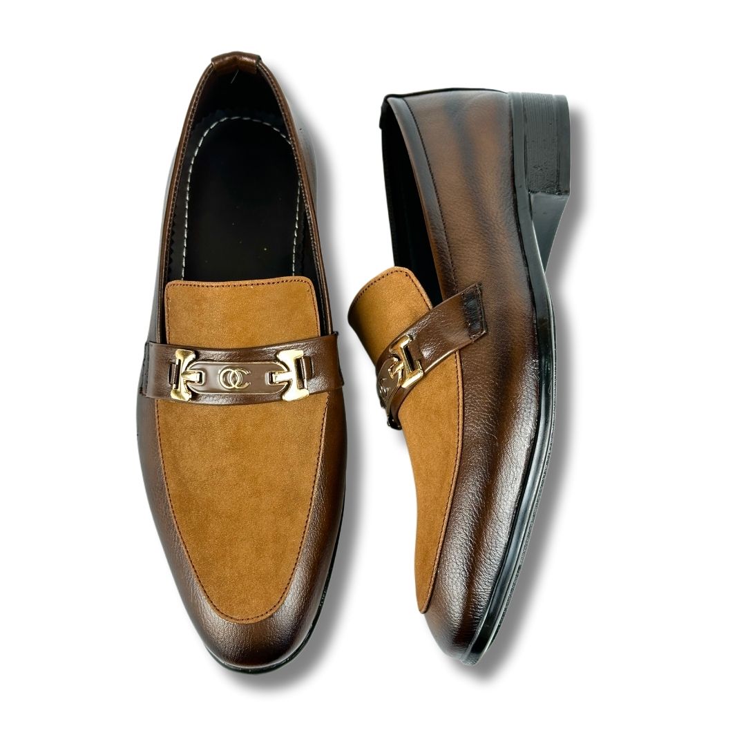 BROWN SUEDE TWO TONE LOAFER