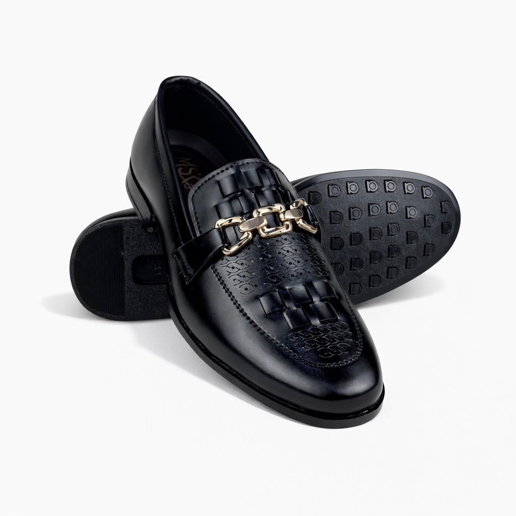 BLACK PRINTED LOAFER