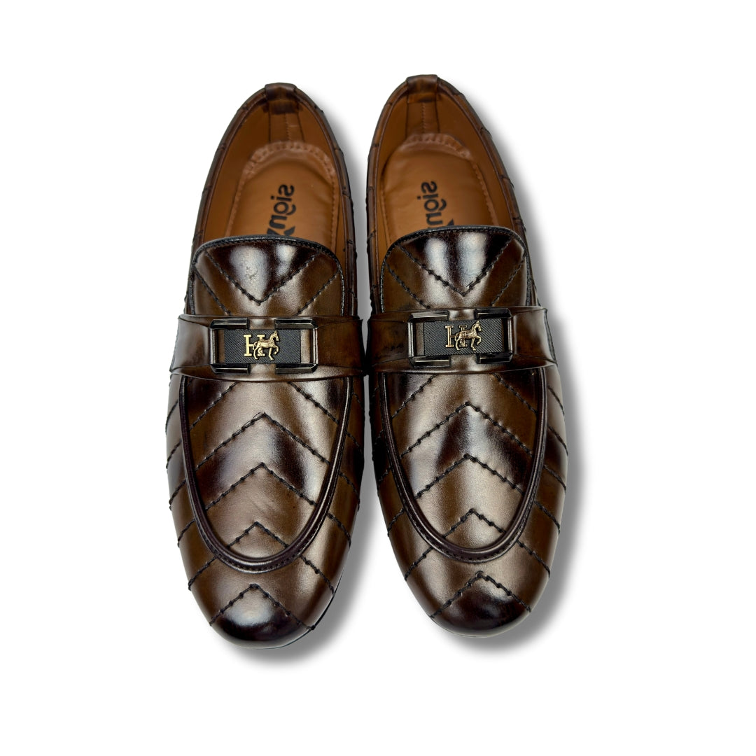 BROWN STICHED LOAFER