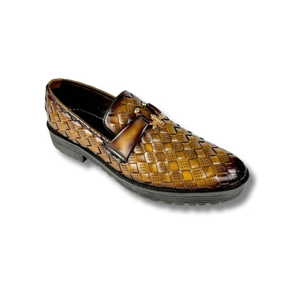 BRAIDED LIGHT BROWN LOAFER